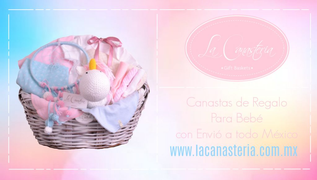 Hermosas cestas y regalos para bebe con temática de unicornio y envíos a todo México