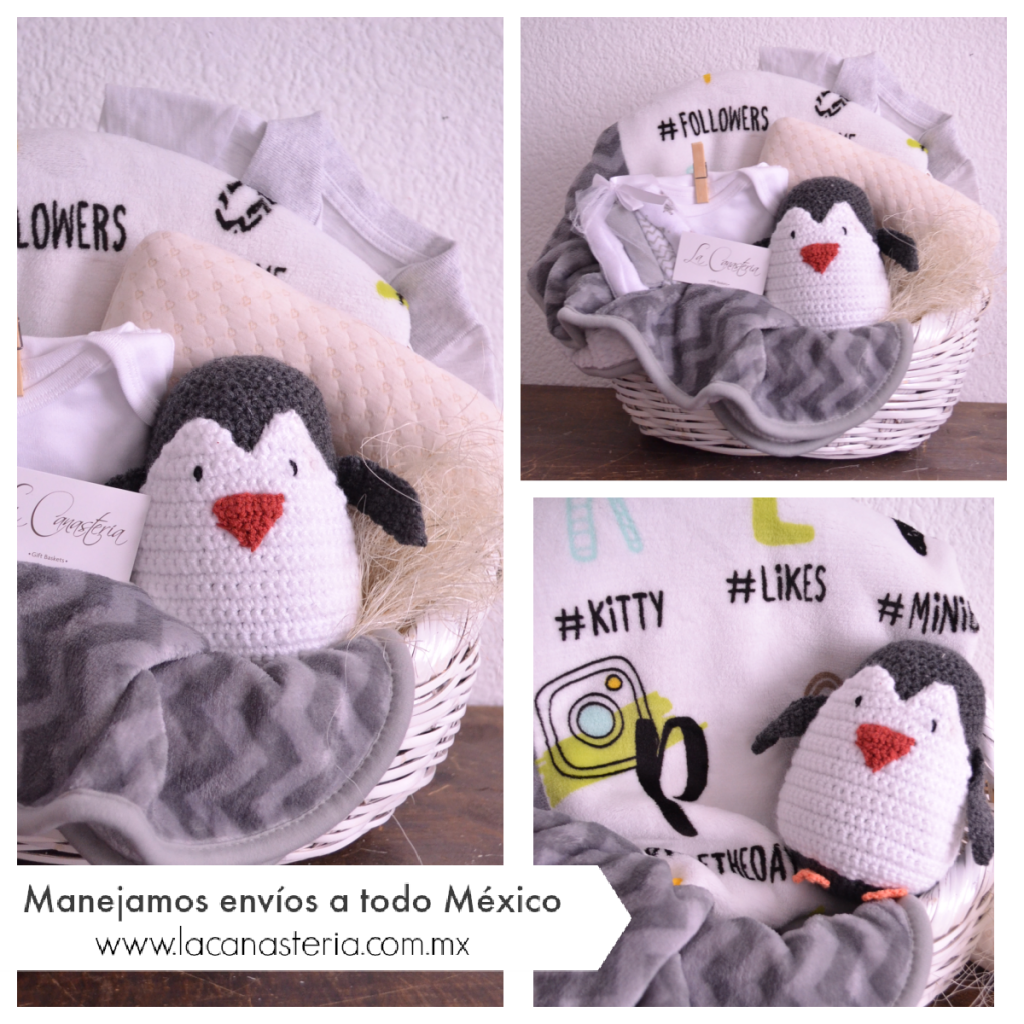 Canastas de Regalo con Temática de Pingüino para Bebé