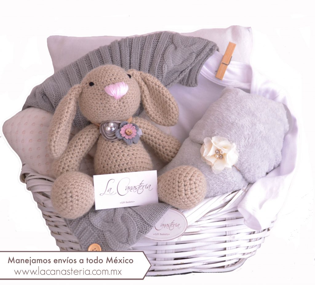 Hermosa canasta de regalo para bebe de la Canastería con envió a domicilio en todo México