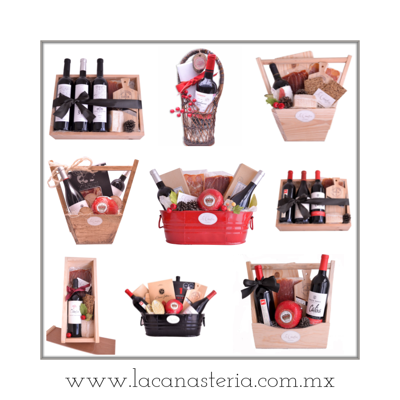 Arcones Navideños Finos para Navidad 2021 con vino y productos gourmet La Canastería