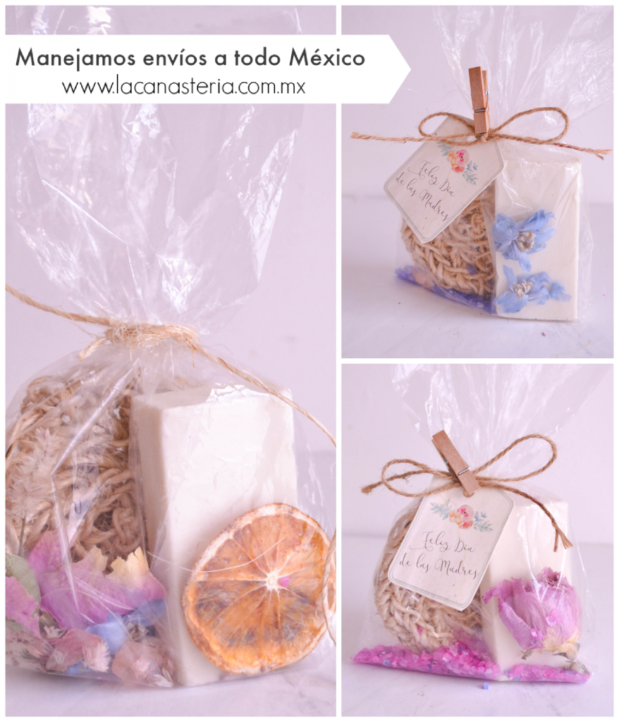 Bellisimos kits de spa y recuerdos para eventos con jabones artesanales y esponja de ixtle 100% mexicanas