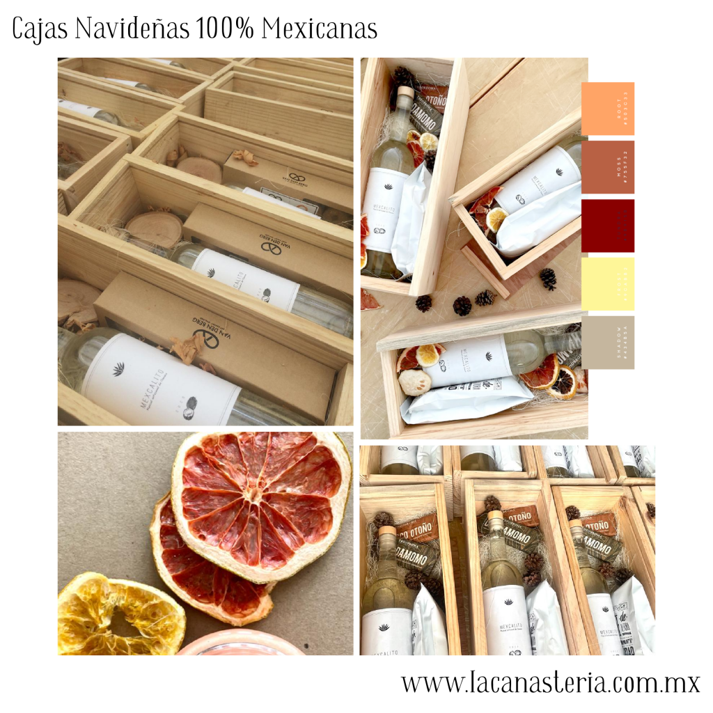 Finas cajas de regalo para empresas Navidad 2022 con Mezcal Orgánico y productos 100% mexicanos para regalos socialmente responsables