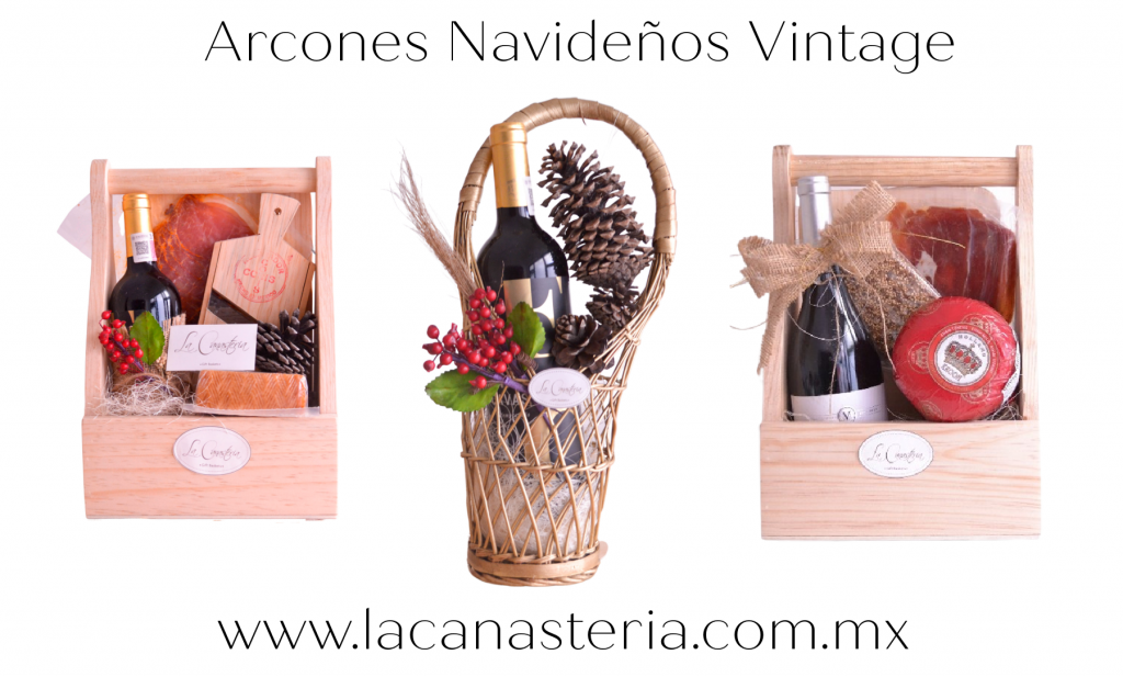 Finas y elegantes canastas navideñas con diseño boutique y feeling vintage de La Canastería