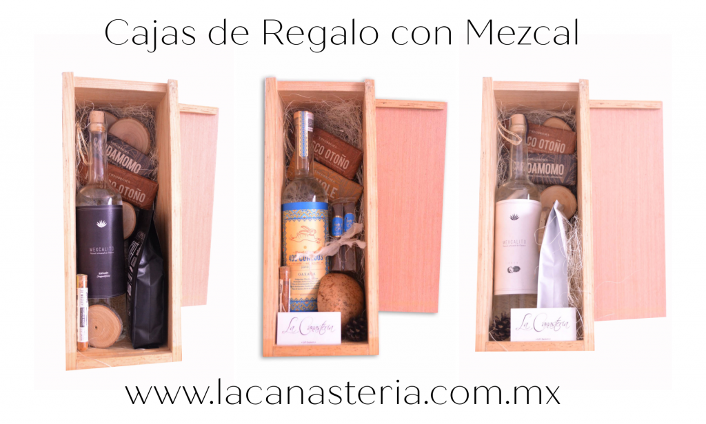 Cajas de regalo navideñas para empresas con Mezcal 