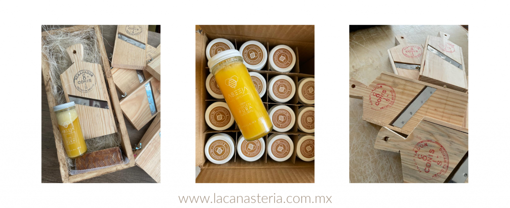 Proceso de armado de cajas y arcones sin alcohol en La Canastería Gift Baskets en México