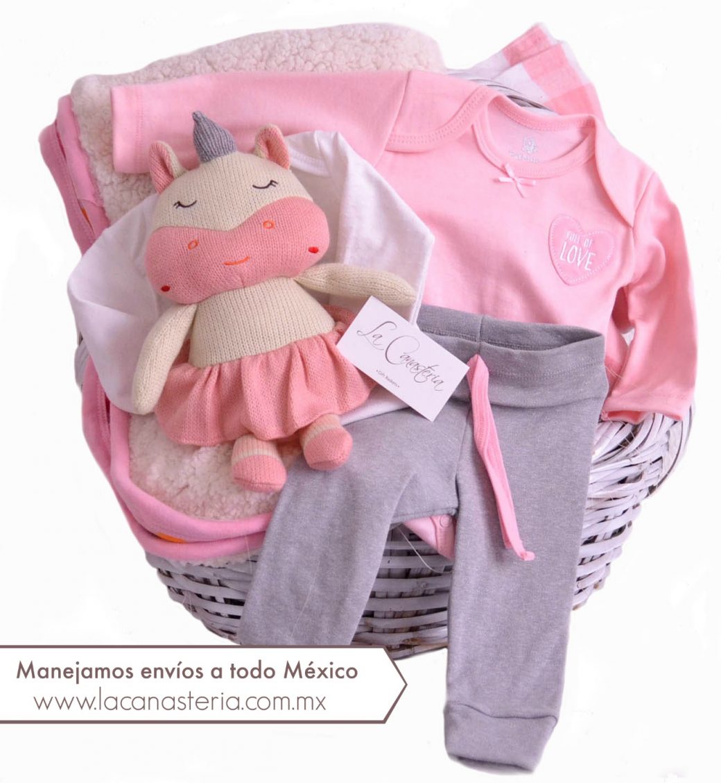 Canastas de Regalo Finas para Niña Recién Nacida con hermoso Unicornio