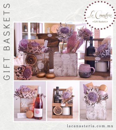 Arreglos de vino y flores para mujer La Canastería