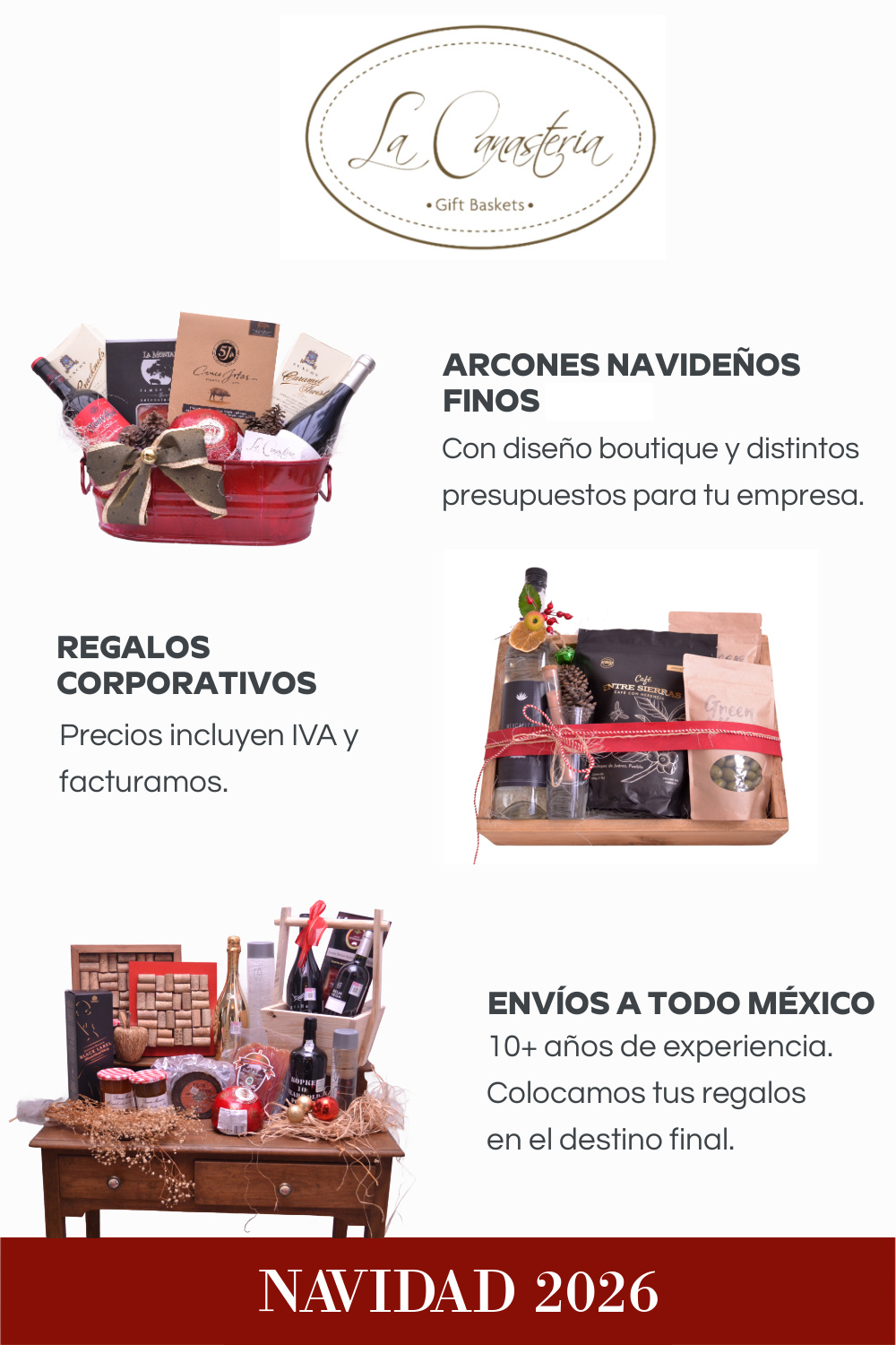 Arcones navideños finos la canasteria navidad 2026