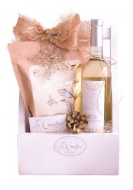 Arcones navideños casa madero para amantes de vino blanco con 2V 