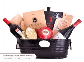 Canastas navieñas de lujo con productos gourmet de renombre mundial y exquisita degustación de tintos mexicanos