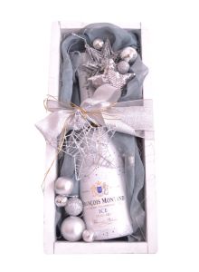 Arreglos navideños de Champán: Navidad Blanca