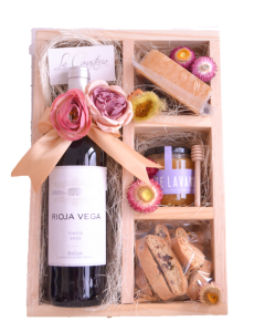 Canastas de regalo gourmet para mujer con original diseño boutique