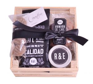 Huacalito navideño ideal para los amantes del café y el chocolate, un regalo especial para cualquier ocasión