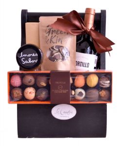 Canastas de Regalo de Lujo: Tinto, Fresas & Trufas de Chocolate