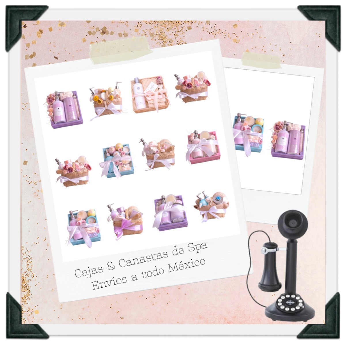 Cajas y Canastas con Kits de Baño para mujer