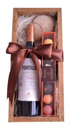 Cajas de Regalo con Vino y Chocolates Finos