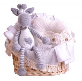 Canastas finas para Bebé con hermoso peluche crochet con entregas a todo México