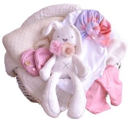 Canastas para bebé niña La Canastería: Conejito, Lila & Rosita