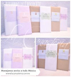 Fino recuerdo para Baby Shower de Chocolate con etiqueta y diseño shabby chic personalizado
