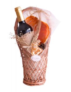 Regalos navideños para empresas con arreglo de vino económico y envío a todo México