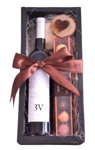 Arreglos de vino y Chocolates 14 de Febrero