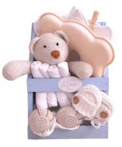 The Baby Blue Teddy Basket for Boys