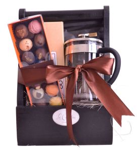 Canastas de regalo con trufas de chocolate exquisitas