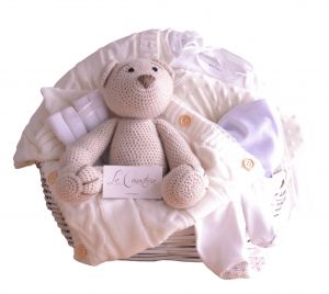 Canastas de regalo elegantes para bebé con Teddy Clásico