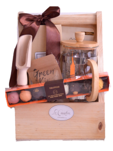 Canastas de regalo con trufas de chocolate exquisitas