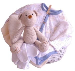 Regalos para niño recién nacido: Hermosa canasta de osito