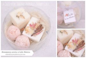 Regalos corporativos para el Día de Las Madres con hermoso y fino kit de jabones orgánicos florales con envíos a todo México
