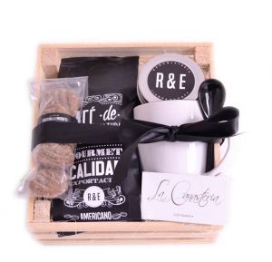Huacalito navideño ideal para los amantes del café y el chocolate, un regalo especial para cualquier ocasión