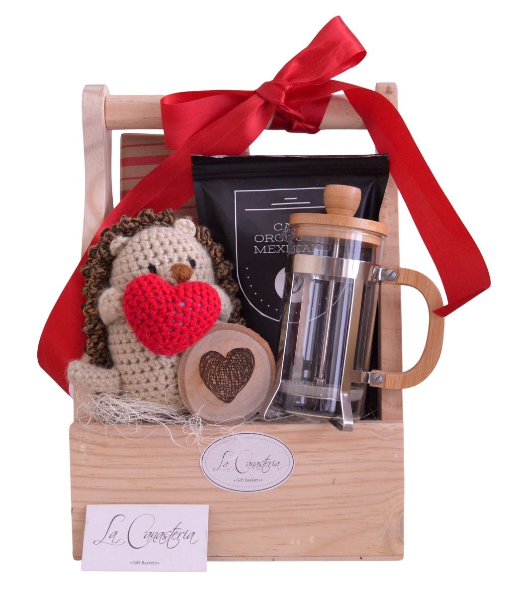 Valentine's Day French Press Coffee Basket: Puercoespin