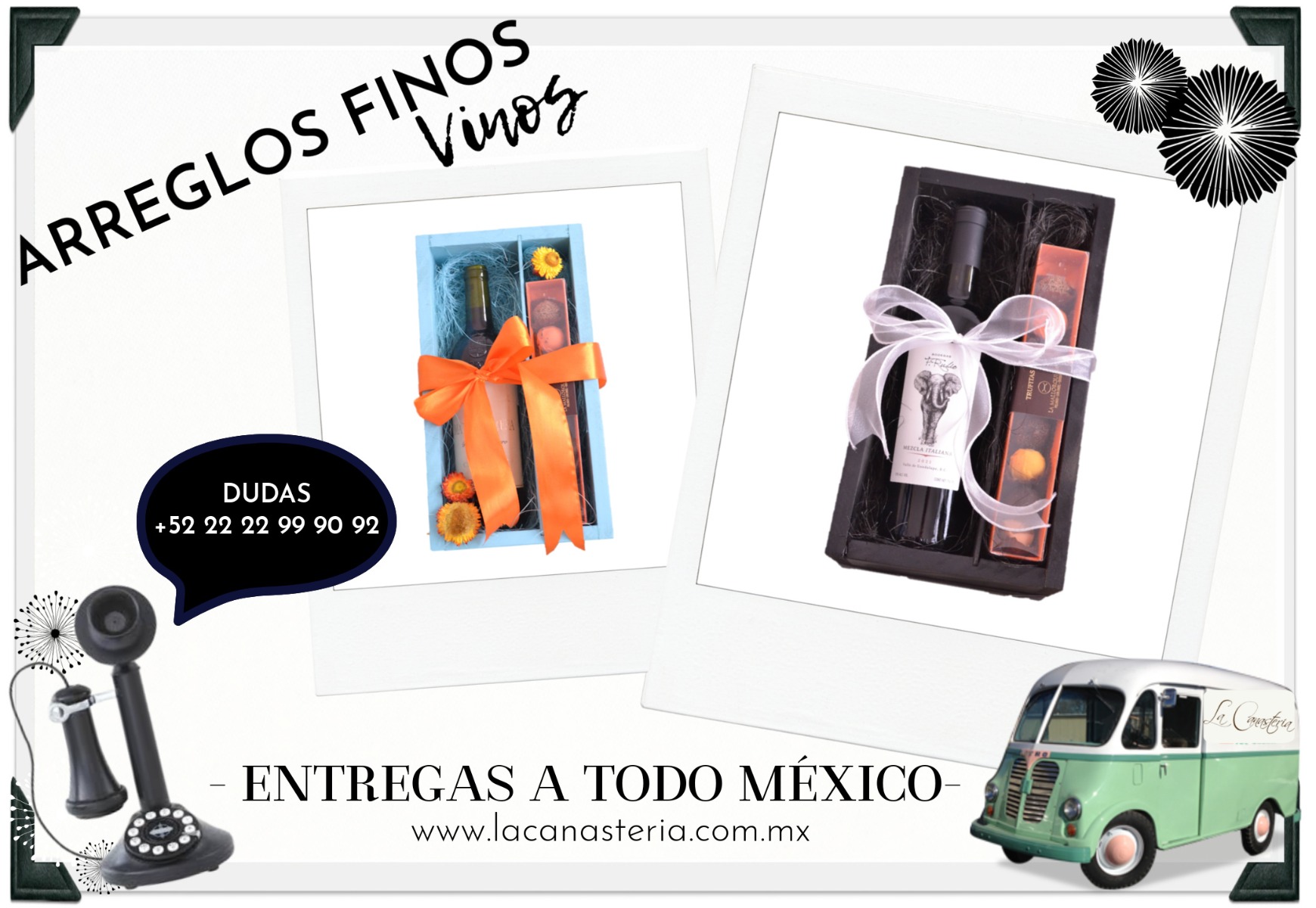 Arreglos con vino para regalos