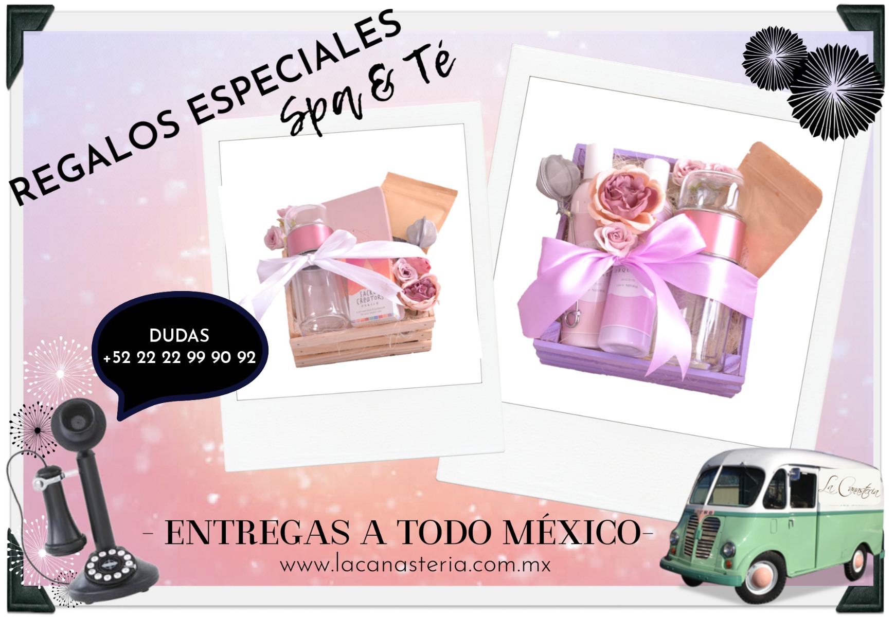 Cajas con kits de té para regalos entrega domicilio