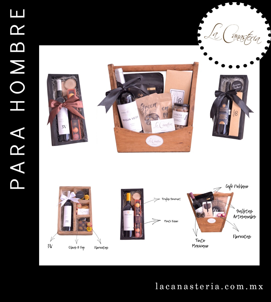 Cajas de regalo con vino para hombre