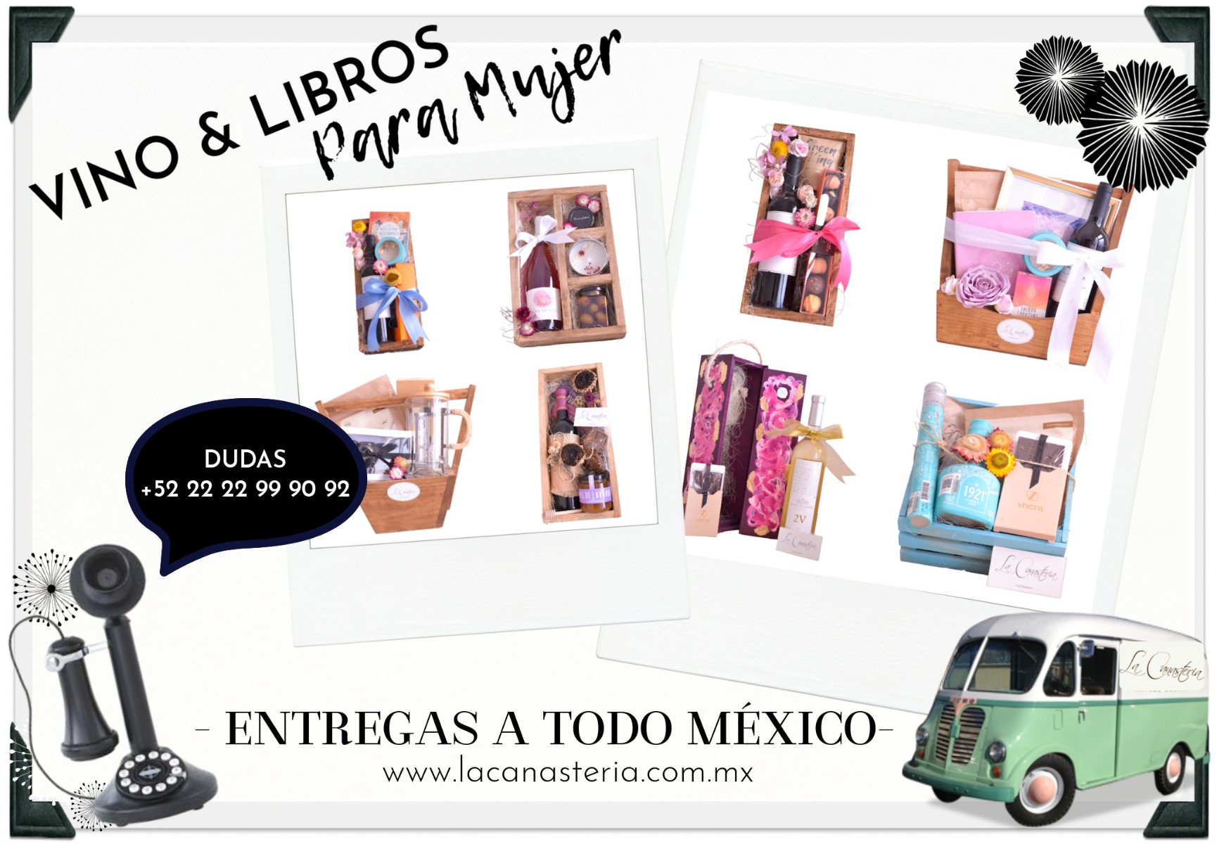 Arreglos de Vino y Libros para Mujer